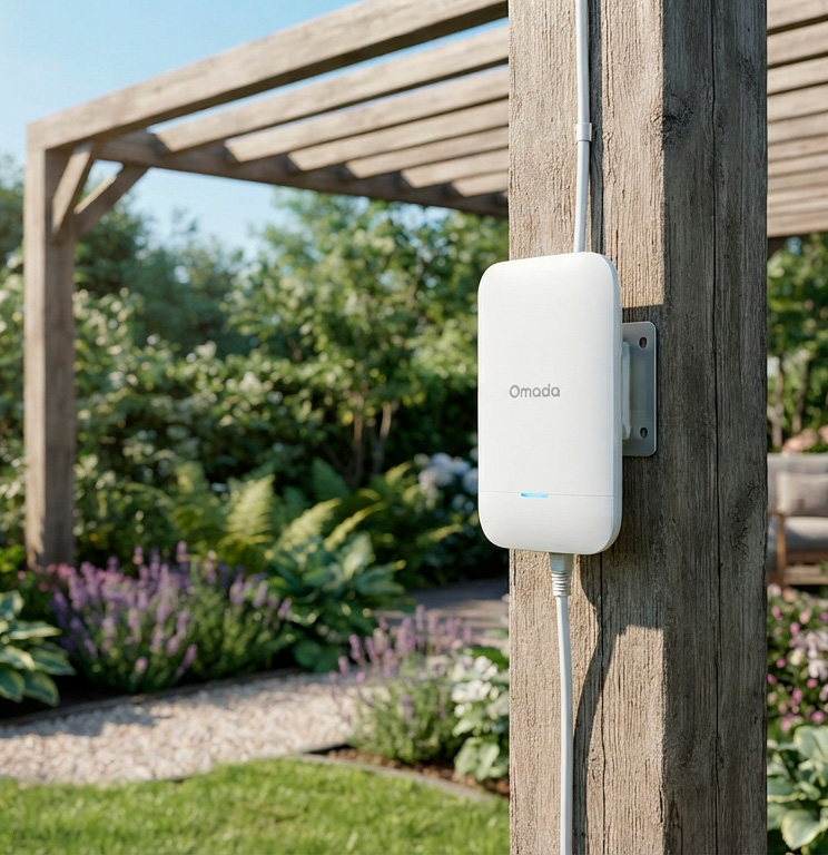 Access point de cobertura Wi-Fi instalado en exterior